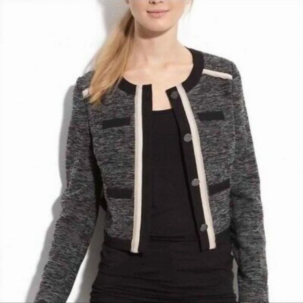 Vince Camuto Grey Black Tweed Blazer Jacket - Picture 1 of 6